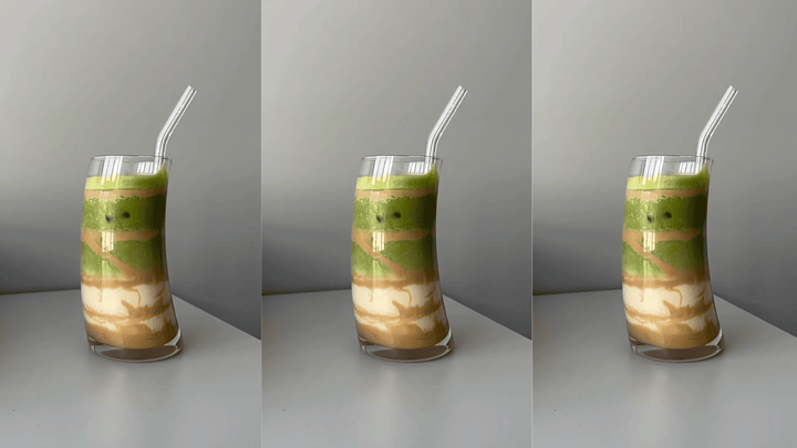 Matcha Kinder con crema de avellana