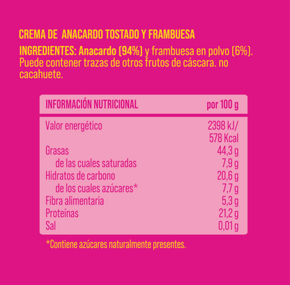 Crema de anacardo y frambuesa