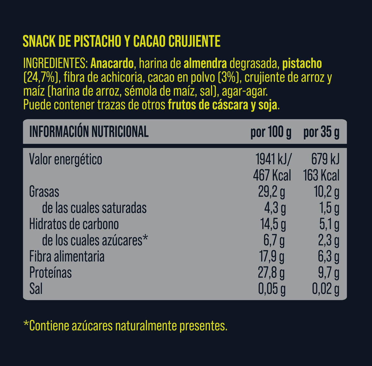 BITE pistacho y cacao crujiente