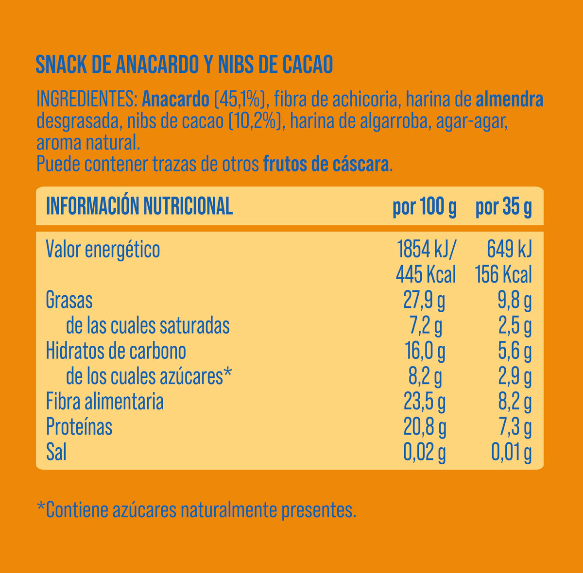 BITE anacardo y nibs de cacao