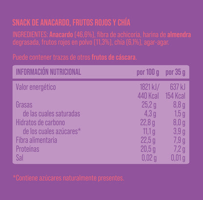 BITE anacardo, frutos rojos y chía