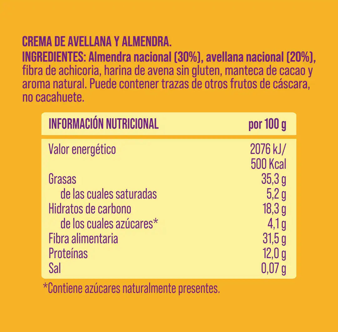 Crema de avellana y almendra